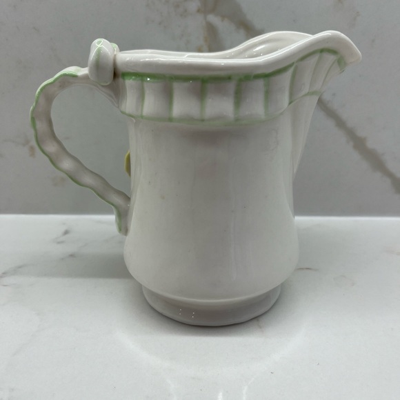 Kitschy Cute Floral Latte Pitcher Fine Porcelain with Lady Bug and Worm - Picture 3 of 5